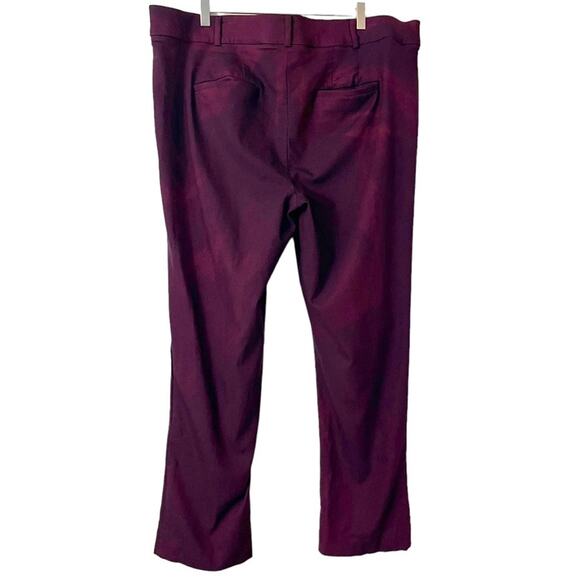 Lane Bryant Women’s Pants The Allie Ankle Slim Fit Burgundy Mid Rise Sz 24R Plus - Picture 6 of 11